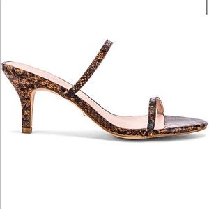 RAYE Kick Heel in Brown Snakeskin 8.5